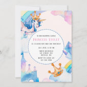 Invitation Princess Unicorn Castle 00e fête d'anniversaire (Devant)