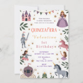 Invitation Princess Unicorn Castle 1st Birthday (Devant)