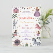 Invitation Princess Unicorn Castle 1st Birthday (Debout devant)