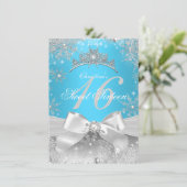 Invitation Princess Winter Wonderland Blue Sweet 16 (Debout devant)