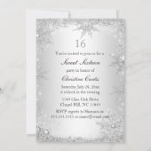 Invitation Princess Winter Wonderland Silver Sweet 16 Invitat (Dos)