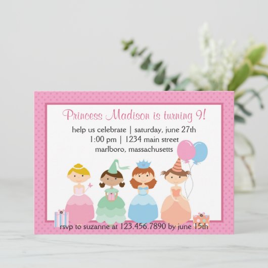 Invitation Princesse (Debout devant)