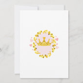 Invitation Princesse 1er anniversaire (Dos)