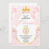 Invitation Princesse 1er anniversaire (Devant / Derrière)