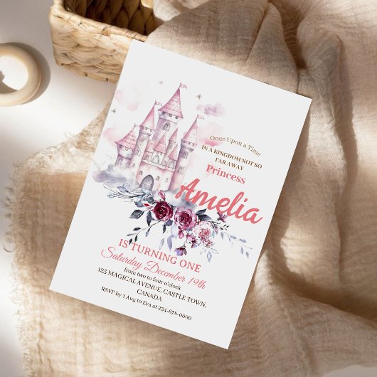 Invitation Princesse 1er Anniversaire Fairy Tale
