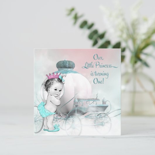 Invitation Princesse 1ère fête d'anniversaire (Debout devant)