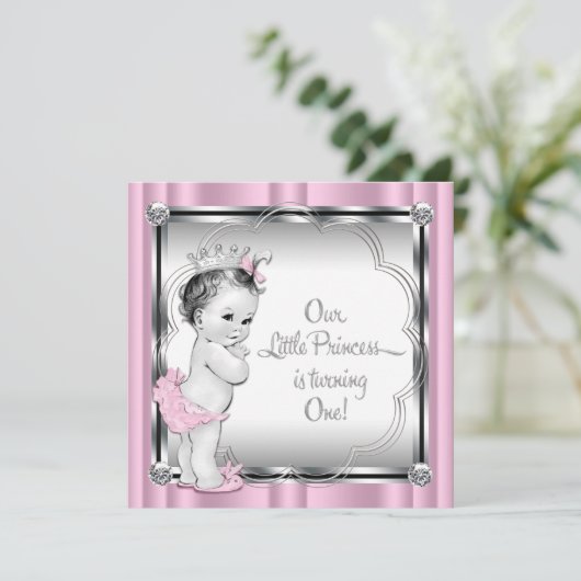 Invitation Princesse 1ère fête d'anniversaire (Debout devant)