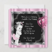 Invitation Princesse 3e fête d'anniversaire (Dos)