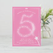 Invitation Princesse 5 ans Anniversaire fille (Debout devant)