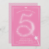 Invitation Princesse 5 ans Anniversaire fille (Devant / Derrière)