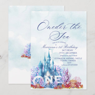 Invitation Princesse À L'Une Du Château De La Mer Joyeux Anni