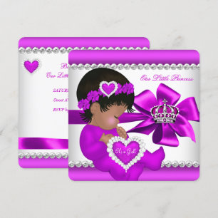 Invitation Princesse Afro-Américaine Baby Shower Fille Rose