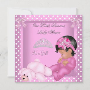 Invitation Princesse Afro-Américaine Fête de Naissance Fille