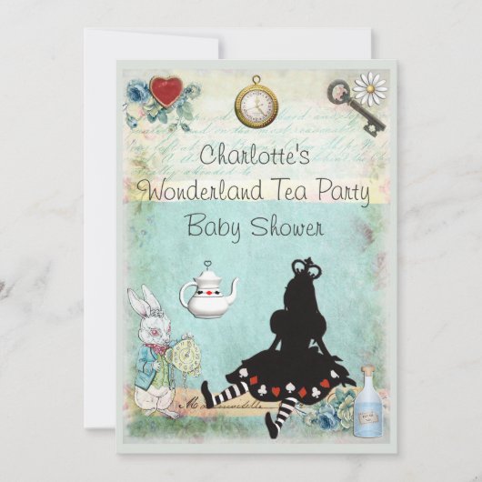 Invitation Princesse Alice au Baby shower du Tea Party au pay (Devant)