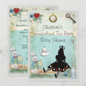 Invitation Princesse Alice au Baby shower du Tea Party au pay (Devant / Derrière)