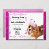 Invitation Princesse Anniversaire Cavalier King Charles Invit (Devant / Derrière)