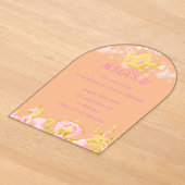 INVITATION PRINCESSE ANNIVERSAIRE COULEUR PÊCHE (Poser)