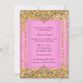 Invitation Princesse Anniversaire Pink Gold Tiara (Dos)