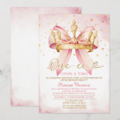 Invitation Princesse au nœud rose ONE-CE Il était une fois 1e (Devant / Derrière)