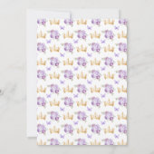 Invitation Princesse aux Cheveux Brun Clair Violet Douce Seiz (Dos)