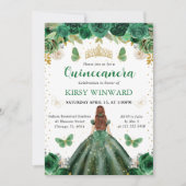Invitation Princesse aux Cheveux Rouges en Robe Verte pour Qu (Devant)
