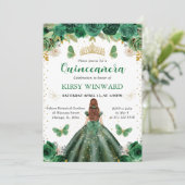 Invitation Princesse aux Cheveux Rouges en Robe Verte pour Qu (Debout devant)