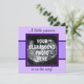 Invitation Princesse Baby Customisée Modèle photo Ultrasound (Debout devant)
