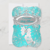 Invitation Princesse Baby shower Aqua Blue Winter Wonderland (Devant)
