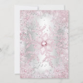 Invitation Princesse Baby shower Blush Pink Winter Wonderland (Dos)