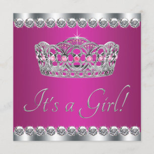 Invitation Princesse baby shower de roses indien de diamants