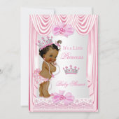 Invitation Princesse Baby shower ethnique fille soie rose (Devant)