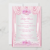 Invitation Princesse Baby shower ethnique fille soie rose (Dos)