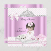 Invitation Princesse Baby shower fille chiot Tiara (Devant / Derrière)