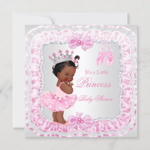 Invitation Princesse Baby shower fille rose Ballerina Ethniqu