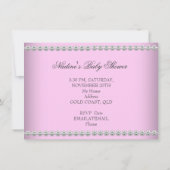 Invitation Princesse Baby shower fille rose blanche Tiara 2 (Dos)