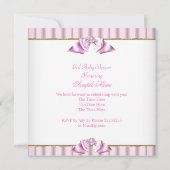 Invitation Princesse Baby shower fille rose perle or blanc 3 (Dos)