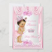 Invitation Princesse Baby shower fille soie rose (Devant)