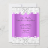Invitation Princesse Baby shower fille Tiara Lace (Dos)