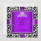 Invitation Princesse Baby shower fille vache pourpre Tiara (Dos)