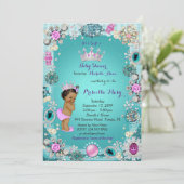 Invitation Princesse Baby shower Invitation, Princesse, vert (Debout devant)