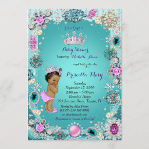 Invitation Princesse Baby shower Invitation, Princesse, vert
