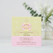 Invitation Princesse Baby Shower Invite Pretty Carriage (Debout devant)