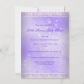 Invitation Princesse Baby shower Lilac Lavender Tiara Ethnic (Dos)