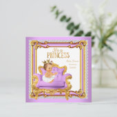 Invitation Princesse Baby shower Lilac Pink Gold Chaise (Debout devant)