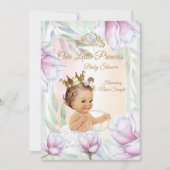 Invitation Princesse Baby shower Lilac Rose Brunette Florale (Devant)