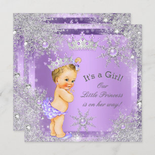 Invitation Princesse Baby shower Lilac Wonderland Blonde Baby