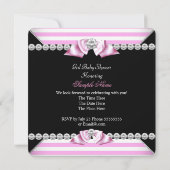 Invitation Princesse Baby shower noir rosé bracelet Bow Diamo (Dos)