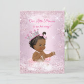Invitation Princesse Baby shower Pink Snowflake Hiver Ethniqu (Debout devant)