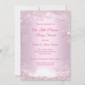Invitation Princesse Baby shower Pink Snowflake Hiver Ethniqu (Dos)