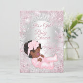 Invitation Princesse Baby shower Pink Winter Wonderland Ethni (Debout devant)